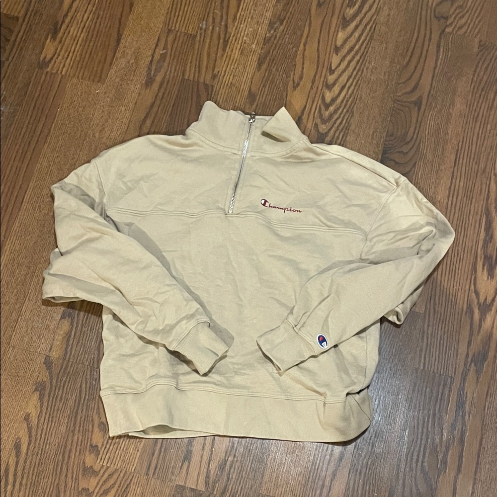 Champion Men's Beige Zip-Up Sweater